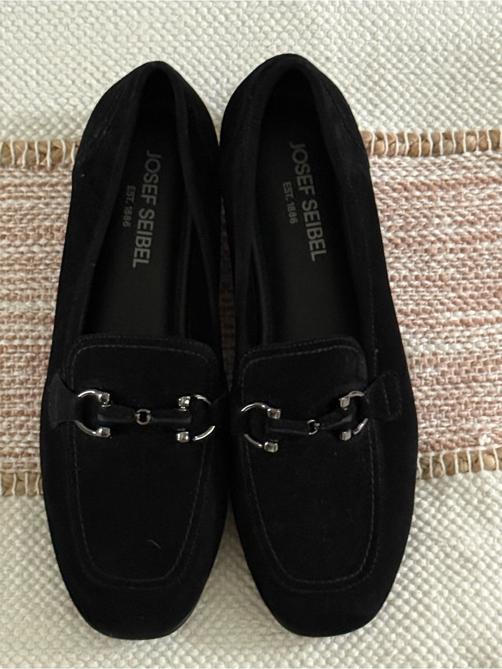 Josef Seibel Black Suede Horsebit Loafers Women's EU 40 US 9